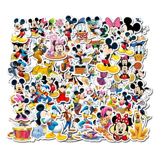 50 PÇS Adesivo de Vinil Impermeável do Desenho/Mickey Mouse/Pato Donald para Skateboarding/Snowboard/Grafite/Notebook (1)