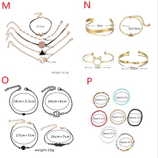 6pçs/Conjunto De Pulseira Boho Pulseiras Femininas Deixa Correntes Circulares Bangle Jewelry (9)