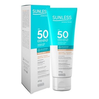 Protetor Solar Toque Seco Facial Anti-Envelhecimento Fps-50 Com Base 60g - Sunless (4)