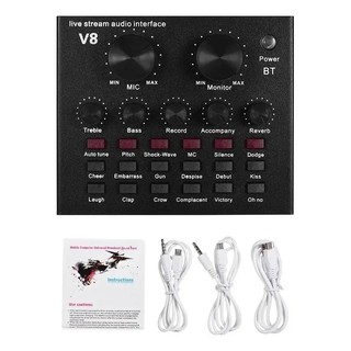 Placa De Som Interface De Áudio Usb Mixer Para Celular - V8 (1)
