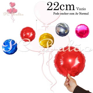 Balão Metalizado Redondo 22cm 9 Polegadas Para Festa Decoração