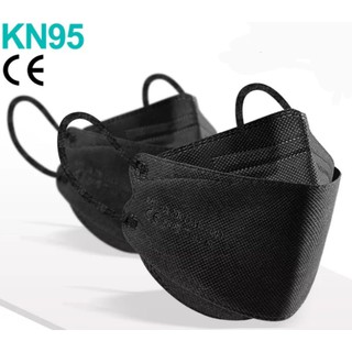 Máscara kn95 ffp2 modelo 3D boca de peixe reutilizável preta