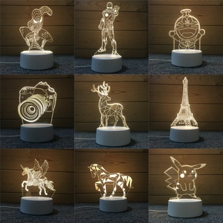 Luminária de Mesa de LED 3D Criativa / Luz Noturna Decorativa Varios Modelos