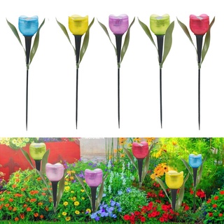 1 PC Lâmpada LED Solar Tulipa / Luz Decorativa Externa / Cor Aleatória