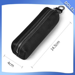 Leather Keychain Wallet Car Zipper Closure Credit Cards Organizer Bag (2)