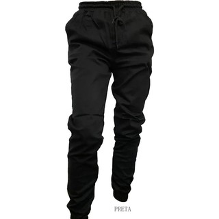 Calça jogger masculina jeans e sarja colorida slim lycra promoção preço (2)