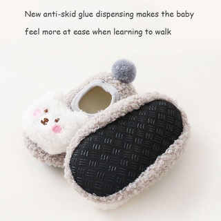 BOOMOON Mulitcolor Non-slip Fall/Winter Cute Cotton For Baby Boy Baby Girl Baby Floor Socks Toddler Shoes/Multicolor (4)