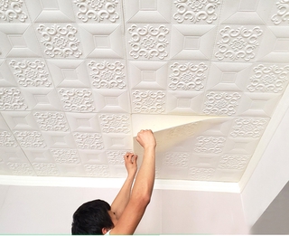 Factory direct sales 3D Wallpaper Room Ceiling Ceiling Wall Soundproof Self-adhesive Foam Wall Sticker