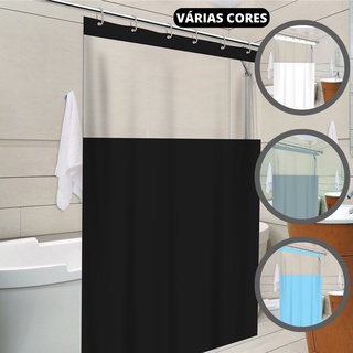 Cortina para Box de Banheiro Visor Transparente Com Ganchos Plástico 100% PVC
