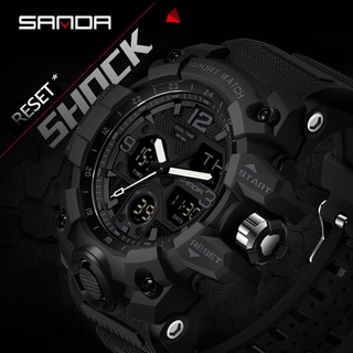 SANDA Top Brand Sports Men&#39;s Watches Military Quartz Watch Man Waterproof Wristwatch for Men Clock shock relogios masculino 6030