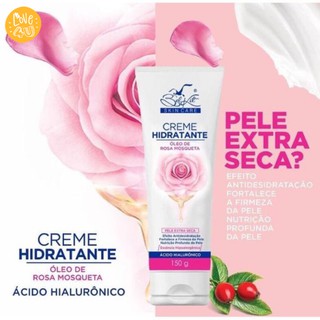 Creme hidratante oleo de rosa mosqueta com ácido hialurônico, para pele seca - belkit.