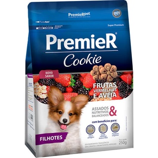 Biscoito Petisco para Cães Premier Pet Cookie Frutas Vermelhas e Aveia para Cães Filhotes Cachorro Pet 250 gr