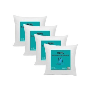 4 refil enchimento almofada fibra siliconada 35x35 anti mofo anti bacterias inovalar