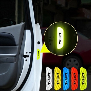 Fita de aviso refletora de abertura de carro, 4 unidades, para etiqueta de abertura de carro, acessórios exterior da porta do carro adesivos diy