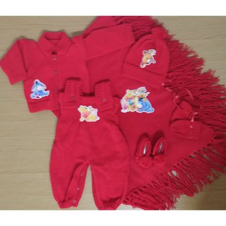 Saída de maternidade completa do Ursinho Phoo lã tricô