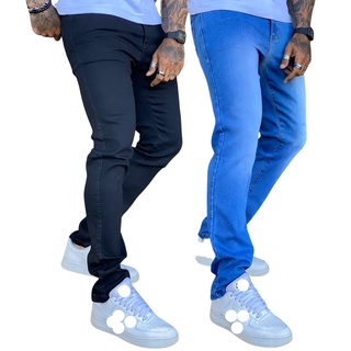 Kit 2 Calça Jeans Skinny Slim Fit Com Lycra Linha Premium