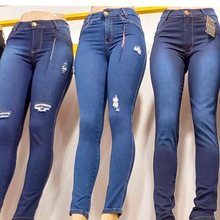 kit de 3 calcas femininas jeans com lycra e cintura alta (5)