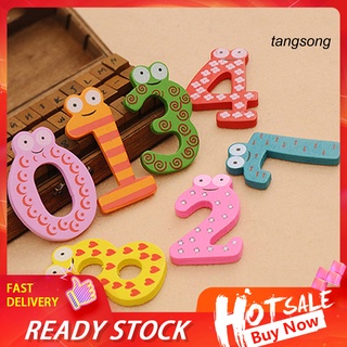 Tangsong 10 Peças Imã De Geladeira De Madeira Colorida Com Número 0-9 Infantil / Conjunto De Brinquedo Educativo