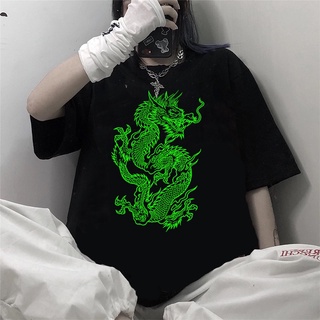 Camiseta feminina coreana dropshipping kpop gótico Dragão grande