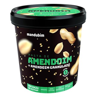 Pasta de Amendoim Integral com Amendoim granulado - 450g - Mandubim