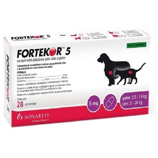 Fortekor 5 - Tratamento Cães E Gatos 28 Comprimidos