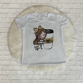 Blusa T-shirt Feminina Camiseta Love Coffee