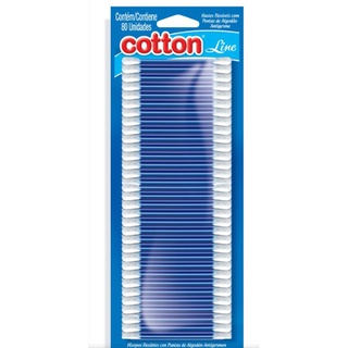 Hastes Flexíveis Cotton Line - 01 Blister 80 Unidades de Cotonetes