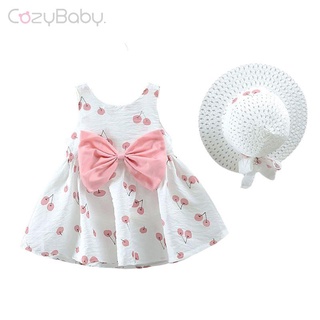 2pçs Vestido De Princesa Alover Sem Mangas + Chapéu Para Bebê / Criança / Menina (1)