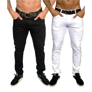 Kit 2 Calça Masculina Jeans e Sarja a Pronta Entrega Bege Preta Branca Azul Marrom Caramelo
