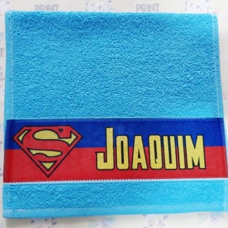 Toalhinha de Mão SUPER HOMEM SUPERMAN 1 Personalizada COM NOME - Toalha de Boca - Escolar #ZLprint - Infantil Heróis