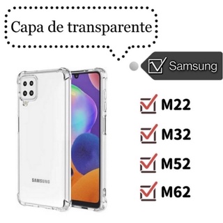 Capa Capinha de Celular para Samsung M12 M22 4G M52 5G M32 M62 Tpu Anti Impacto Transparente Case Galaxy M 12 22 32 52 62