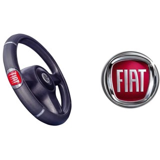 Capa de volante Para Carro Personalizada Fiat Vermelha com Logo Universal
