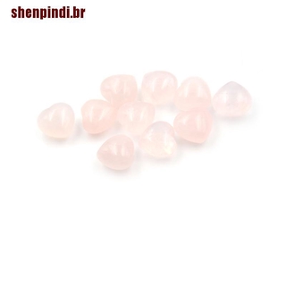 Shenpindi 1pç Gemst De Cristal Rosa Em Formato De Coração De Quartzo Natural (7)