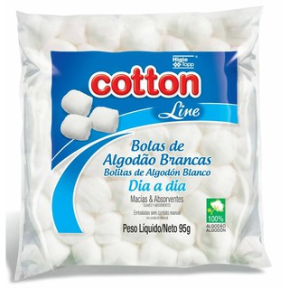 Algodão Bola Branca Cotton Line - 1 Pacote 95g Cada