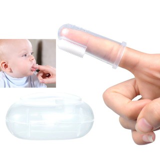 Escova de Dedo de Silicone Macio para Higiene Bucal Infantil