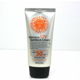 3W CLINIC Intensive UV Sunblock Cream SPF50 PA+++ 70ML/Makeup Base/Korean Made