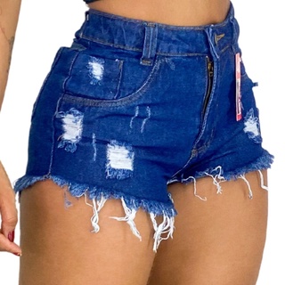 Short Jeans Feminino Cintura Alta Destroyed (3)
