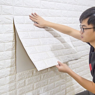 Papel de parede impermeável com padrão de tijolo 3D