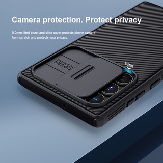 Capa Para Samsung Galaxy S22 Ultra , S22 Plus , S22 5G Nillkin Camshield Slide Camera Protection TPU PC Qualidade À Prova De Choque Caso De Telefone Preto