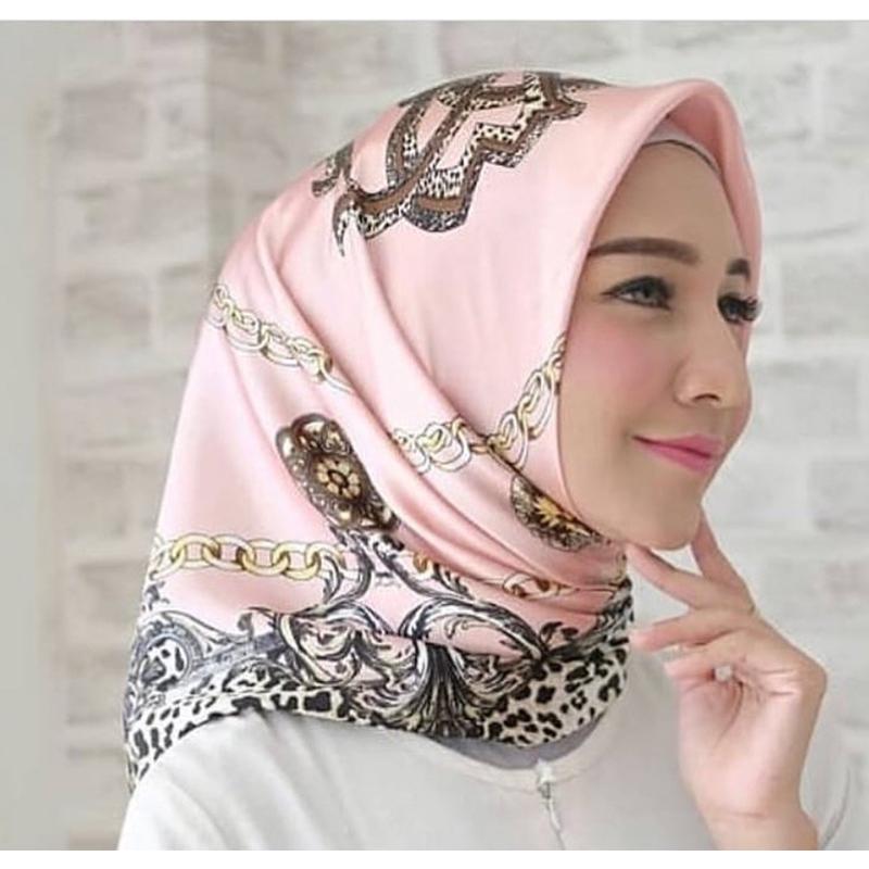 ✨Estoque Pronto✨WJ1004/Hijab/Lenço Quadrado De Cetim Estampado 44 Cores/Xale De Cetim Tudung/Tudung/90x90cm (8)