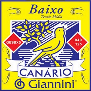 Encordoamento Contra Baixo 5 Cordas 040 canário Giannini Gesbx5