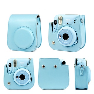 Para Fujifilm Instax Mini Câmera De Filme Instantâneo 11 Caso PU De Couro Protetora Carry Bag Capa Com Alça De Ombro Macio