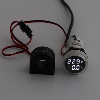 Voltímetro Amperímetro Digital 22mm Redondo Ac 50-500v 0-100a Voltagem Volt Amp Monitor (4)