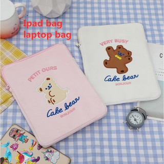Lovely Cake Bear Ipad Bag 11 10.5 10.2 9.7 Inch Ipad Bag Laptop Bag Biscuit Bear Storage Bag Tablet Computer Liner Bag
