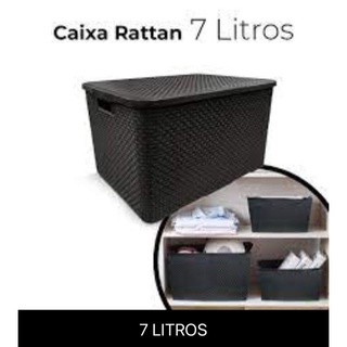 Caixa organizadora Rattan, organizador de armário, roupas e brinquedos 7 LITROS