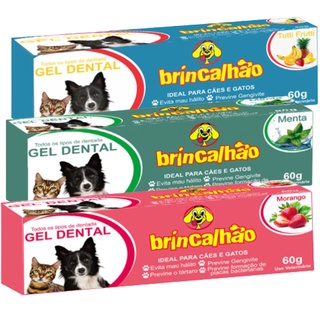 Gel Creme Dental Para Cachorro E Gato Pasta De Dentes Para Pet Cães Brincalhão 60g