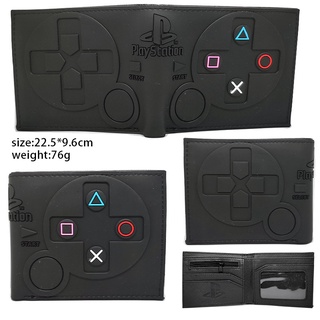 Carteira Curta de Controle de PlayStation 4 em Couro PU 11,5*9CM / Carteira Dobrável em Duas Partes / Carteira Escolar
