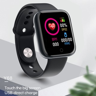 🔥Relógio🔥Y68 Smart Watch Bluetooth com Monitor Fitness/Monitor de Pressão Arterial/Frequência Cardíaca Smartwatch (4)