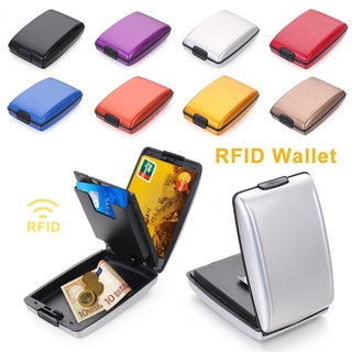 PINK1 Business Multi-function Credit Card Holder Metal Non-scan Anti-Theft RFID Wallet Money Clip/Multicolor (8)