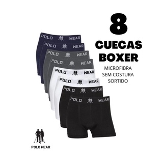 Kit 8 Cueca Box Boxer Microfibra Original Polo Wear